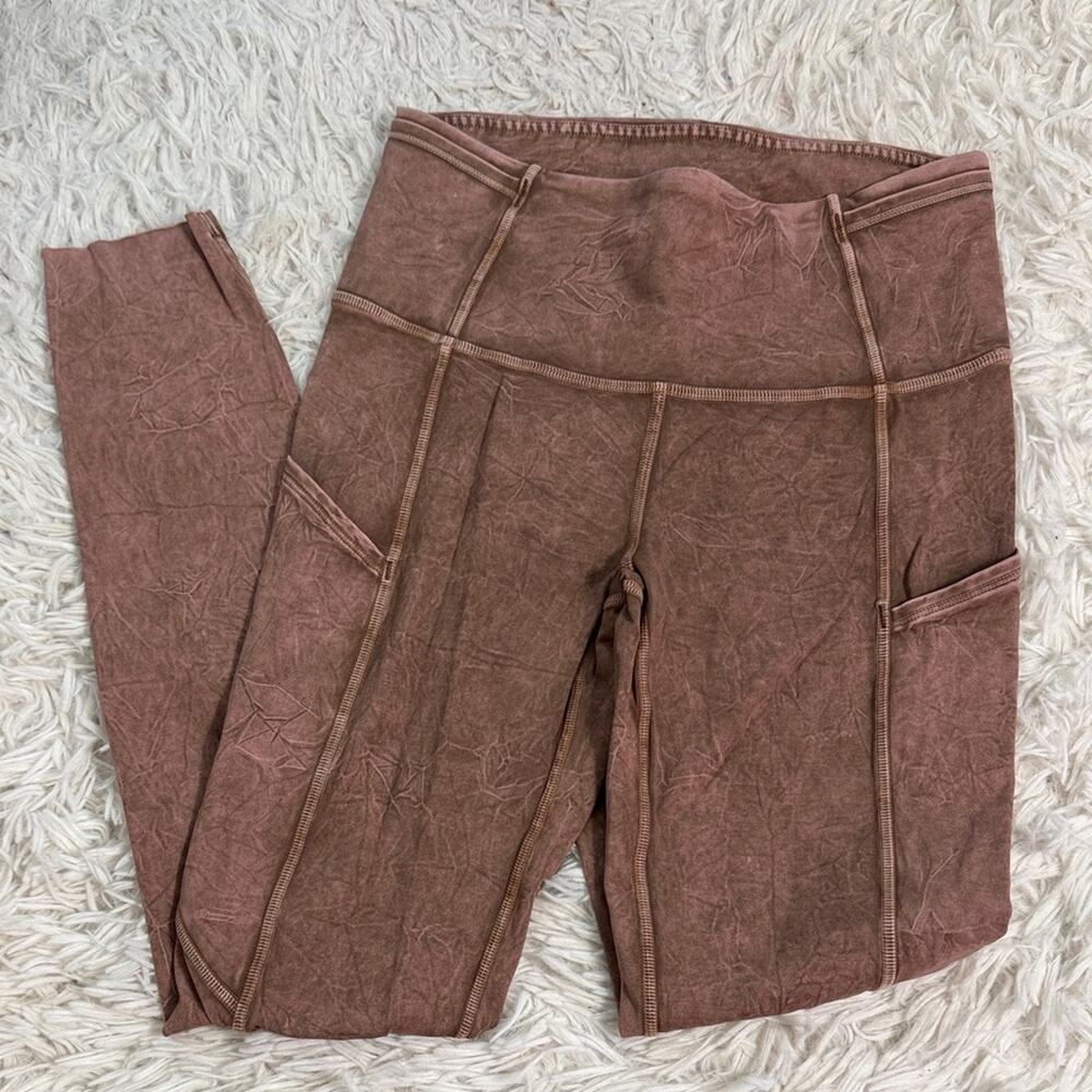 Lululemon Fast and Free Tight II 25" Ice Dye *Non-Reflective Ice Wash Brown Eart